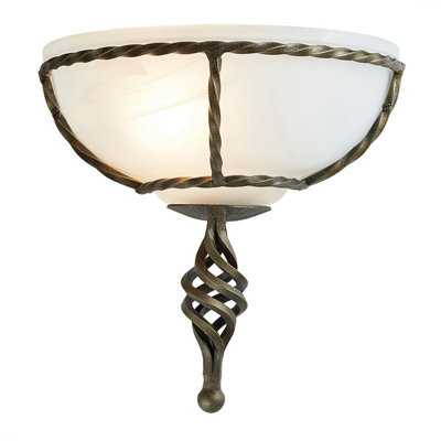 Elstead Pembroke 1 Light Indoor Wall Uplighters BlackGoldE27 from B&Q
