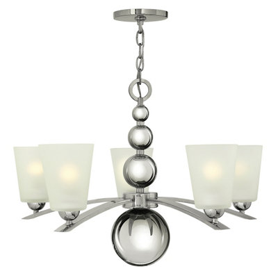 Elstead Zelda 5 Light Multi Arm Chandelier Polished Nickel FinishE27 from B&Q