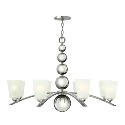 Elstead Zelda 8 Light Multi Arm Chandelier Polished Nickel FinishE27 from B&Q