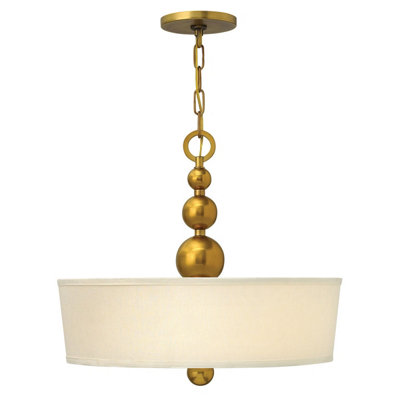 Elstead Zelda 3 Light Ceiling Pendant Vintage BrassE27 from B&Q
