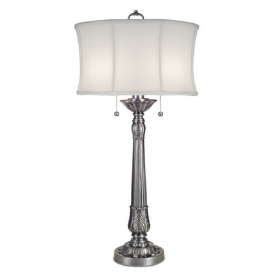 Elstead Presidential 2 Light Table Lamp PewterE27 from B&Q