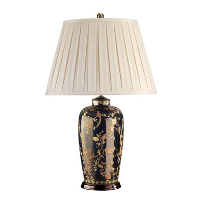 Elstead Blackbirds 1 Light Table Lamp BlackGoldE27 from B&Q