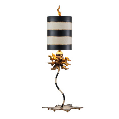 Luminosa Ing Elstead Dominique 1 Table Lamp Leaf, E27 Light/Gold