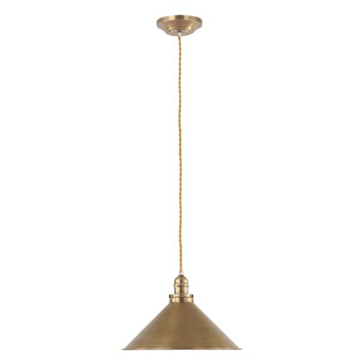 Elstead Provence 1 Light Dome Ceiling Pendant Aged BrassE27