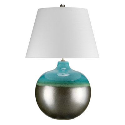 Elstead Laguna 1 Light Table Lamp GraphiteTurquoiseE27 from B&Q