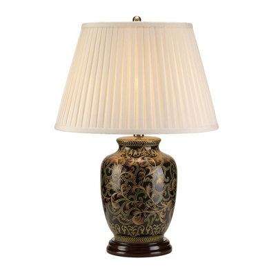 Elstead Morris 1 Light Small Table Lamp BlackGoldE27 from B&Q