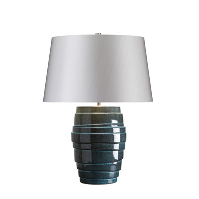 Elstead Neptune 1 Light Table Lamp Blue GlazeE27 from B&Q