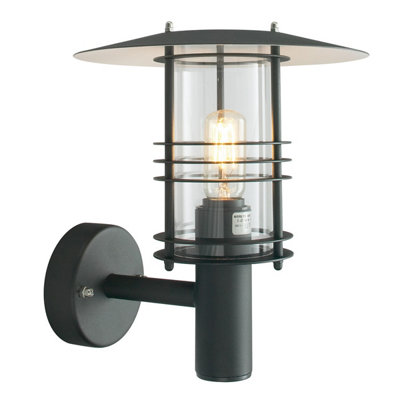 Elstead Stockholm 1 Light Outdoor Wall Lantern Light Black Ip54E27 from B&Q