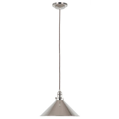Elstead Provence 1 Light Dome Ceiling Pendant Polished NickelE27 from B&Q