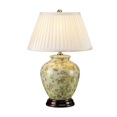 Luminosa Lighting Elstead Yellow Flowers Floor Lamp With Tapered Shade Yellow And Purple from B&Q