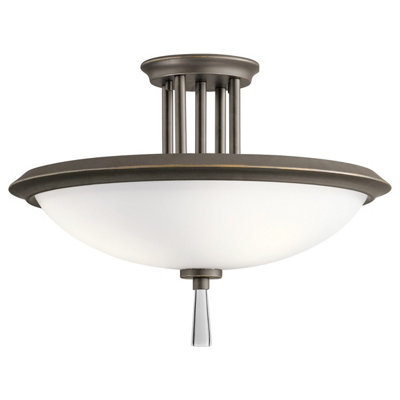 Luminosa Lighting Dreyfus 3 Light Semi Flush Olde Bronze from B&Q