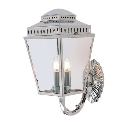 Elstead Mansion House 3 Light Outdoor Wall Lantern Light Polished Nickel Ip44E14