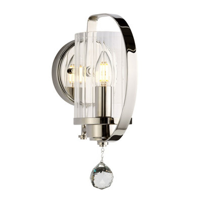 Elstead Lighting Cassie 1 Light Wall LightPolished Nickel Plated from B&Q