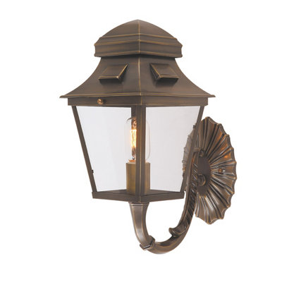 Elstead St Paul 1 Light Outdoor Wall Lantern Light Brass Ip44E27