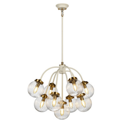 Elstead Cosmos 9 Light Pendant Globe Glass Shades from B&Q