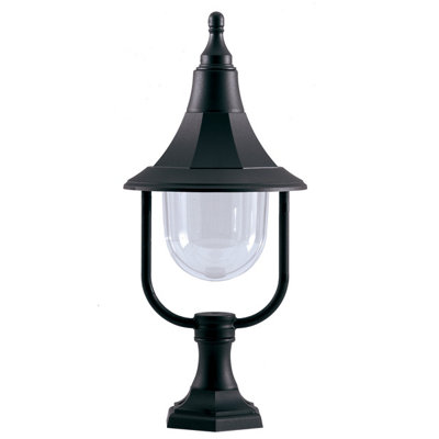 Elstead Shannon 1 Light Outdoor Coastal Pedestal Light Black Polycarbonate Ip44E27 from B&Q