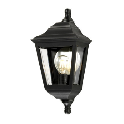 Elstead Kerry 1 Light Outdoor Coastal Flush Mount Wall Lantern Black Ip44E27