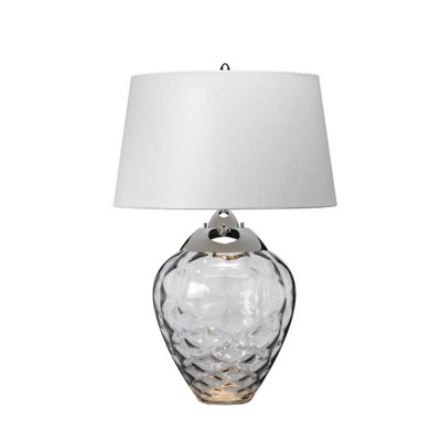 Luminosa Lighting Elstead Samara Table Lamp Metal Work Polished NickelSmoked Glass from B&Q