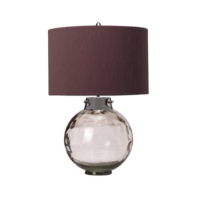 Elstead Kara Table LampSmokeFaux Silk Shade from B&Q