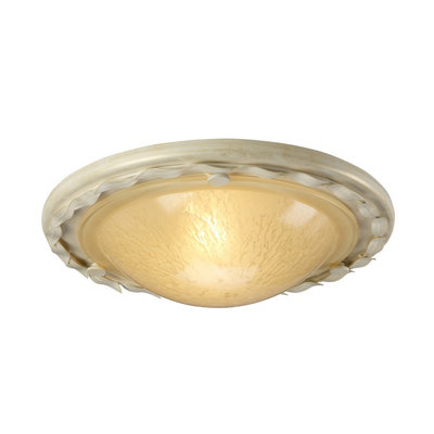 Elstead Olivia 1 Light Flush Ceiling Light GoldIvoryE27 from B&Q