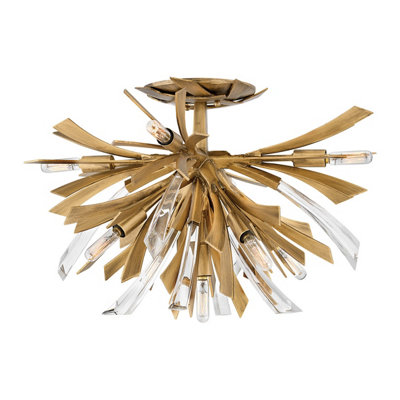 Luminosa Lighting Elstead Hinkley Fredrick Ramond Vida 9 Light Semi Flush Light Burnished Gold from B&Q
