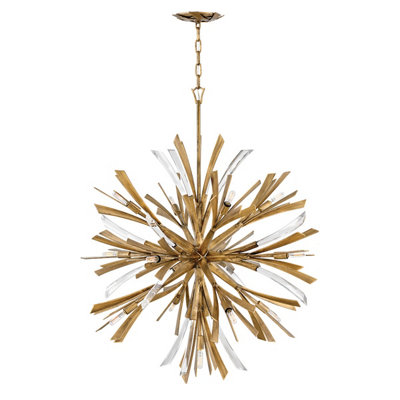 Luminosa Lighting Elstead Hinkley Fredrick Ramond Vida 13 Light Large Pendant Burnished Gold from B&Q