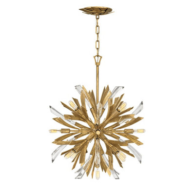 Luminosa Lighting Elstead Hinkley Fredrick Ramond Vida 13 Light Small Pendant Burnished Gold from B&Q