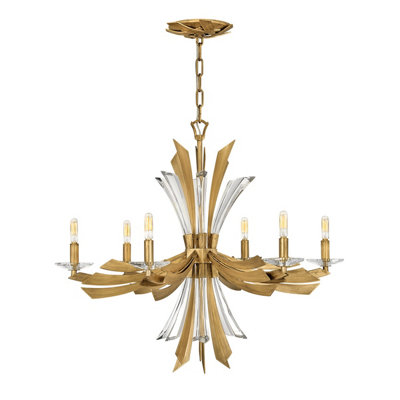 Luminosa Lighting Elstead Hinkley Fredrick Ramond Vida 6 Light Chandelier Burnished Gold from B&Q