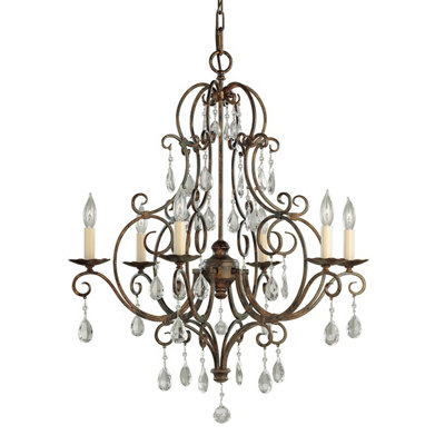 Luminosa Lighting Elstead Feiss Chateau 6 Light Chandelier Mocha Bronze from B&Q
