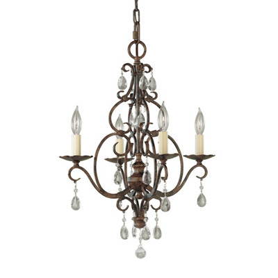 Luminosa Lighting Elstead Feiss Chateau 4 Light Chandelier Mocha Bronze from B&Q
