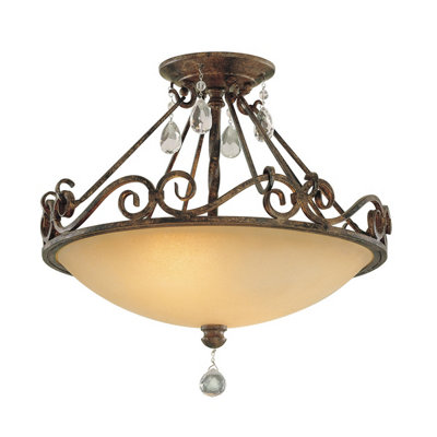 Luminosa Lighting Elstead Feiss Chateau 2 Light Semi-Flush Light Mocha Bronze from B&Q