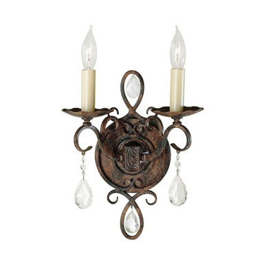 Luminosa Lighting Elstead Feiss Chateau 2 Light Wall Light Mocha Bronze from B&Q