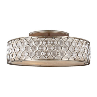 Luminosa Ing Elstead Lucia 6 Flush Burnished Light/Silver