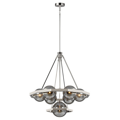 Luminosa Lighting Elstead Feiss Harper 7 Light Chandelier Polished Nickel