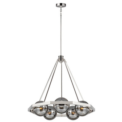 Luminosa Lighting Elstead Feiss Harper 5 Light Chandelier Polished Nickel
