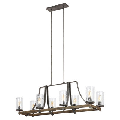 Luminosa Lighting Elstead Feiss Angelo 8 Light Isle Chandelier Weathered Oak from B&Q
