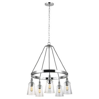 Luminosa Lighting Elstead Feiss Loras 5 Light Chandelier Chrome