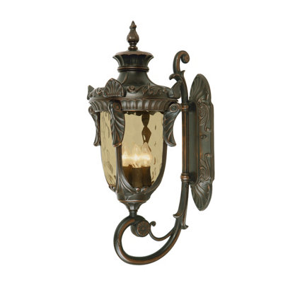 Elstead Philadelphia 3 Light Outdoor Large Wall Lantern Light Old Bronze Ip44E14
