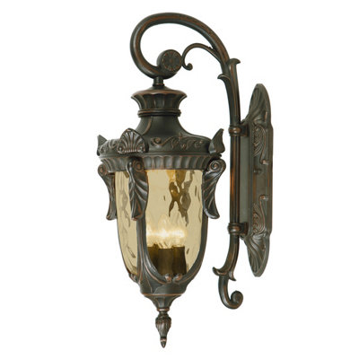 Elstead Philadelphia 3 Light Outdoor Large Wall Lantern Light Old Bronze Ip44E14