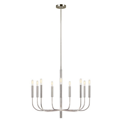 Elstead Brianna 9 Light ChandelierPolished NickelE14