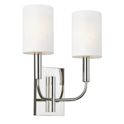 Elstead Brianna 2 Light Wall LightPolished NickelE14 from B&Q