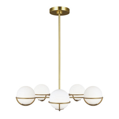 Elstead Apollo 5 Light Globe PendantBurnished BrassG9 from B&Q