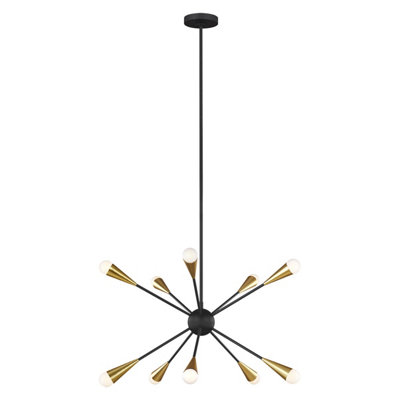 Elstead Jax 10 Light ChandelierMidnight BlackG9 from B&Q