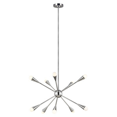 Elstead Jax 10 Light ChandelierPolished NickelG9 from B&Q