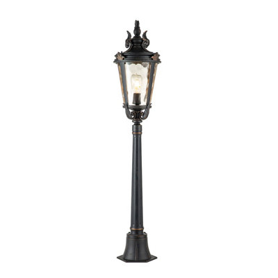 Elstead Baltimore 1 Light Medium Outdoor Post Lantern Weathered Bronze Ip44E27