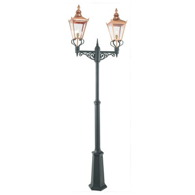 Elstead Chelsea Outdoor Twin Head Lamp PostCopper & BlackIp44E27 from B&Q