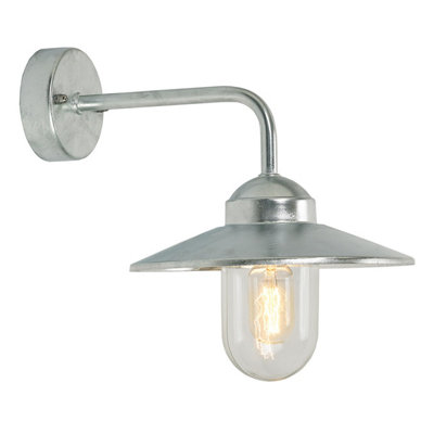 Luminosa Ing Elstead Vansbro Outdoor 1 Dome Wall Lantern Galvanized Ip55, E27 Light