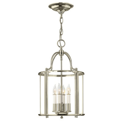 Elstead Gentry 4 Candle Medium Pendant LightPolished Nickel from B&Q