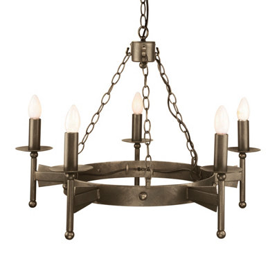 Elstead Cromwell 5 Light Chandelier Old Bronze FinishE14