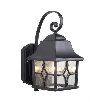 Elstead Kent 1 Light Outdoor Wall Lantern Light Black Ip44E27